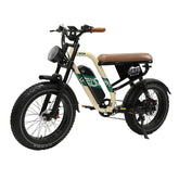 ONESPORT W66 Electric Bike - 500W Motor  Battery 48V 13.5Ah 20” Wheels Disc Brakes - Beige Yellow